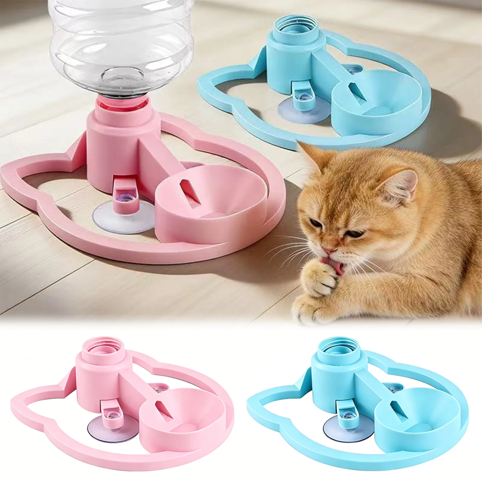 Fontaine à eau automatique pour chat anti-renversement et anti-éclaboussures, distributeur d'eau sans prise avec base stable