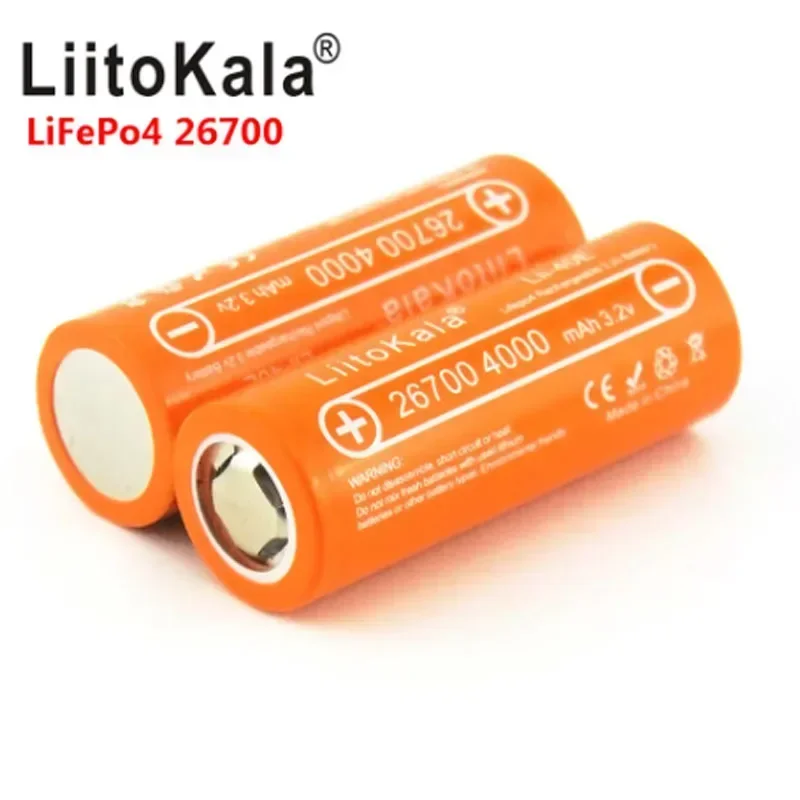 

LiitoKala 3.2V Lifepo4 Lii-40E 26700 4000mAh Rechargeable Battery for light solar warning light microphones