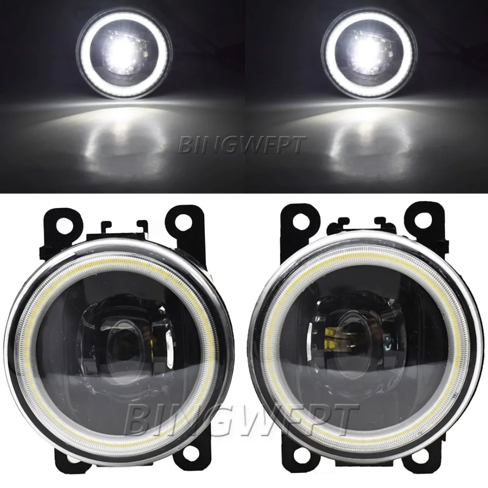 LED Angel Eye Daytime Running Lights with Lens Fog Lights for Ford Tourneo Transit Connect Mk1 2nd Facelift 2010 2011 2012 2013