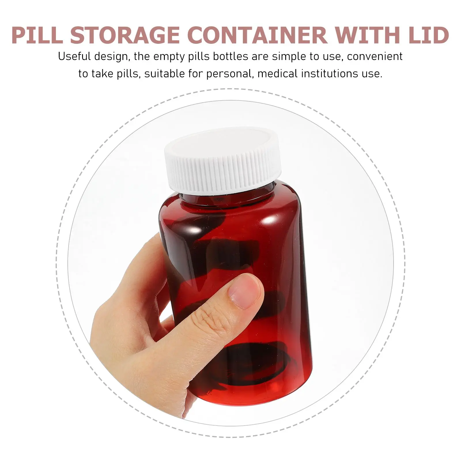 

12 Pcs Pill Jar Bottle Empty Plastic Medicine Container Bottles with Caps Pills Amber