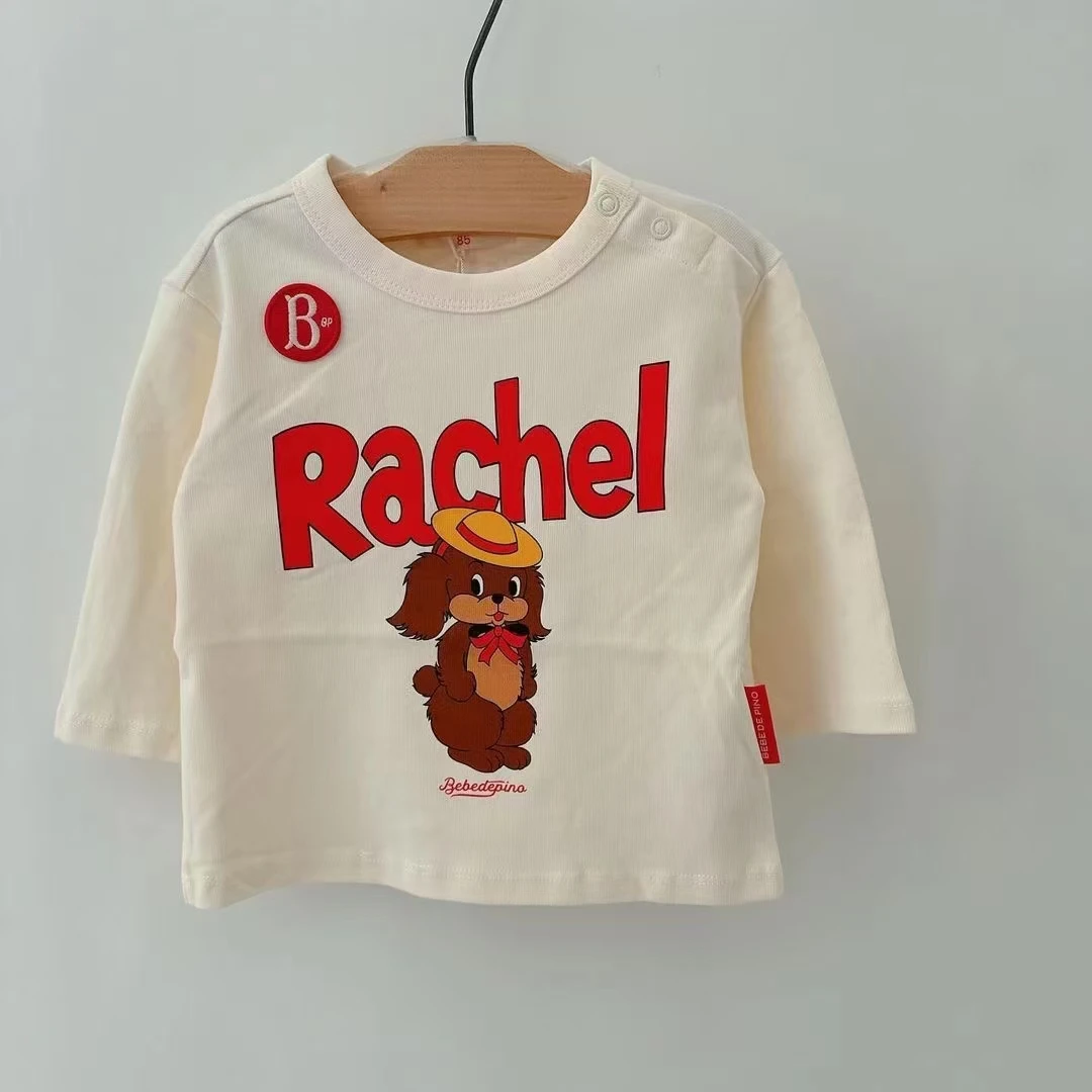 Kids T-shirt Girls Boys Tops 2024 AW Baby Long Sleeve Boys Tee Girl Korea Clothes Kindergarten Little Boy Clothes Form 2 to 7