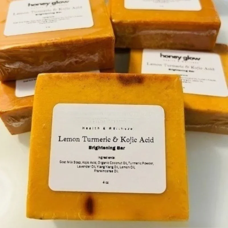 100g Turmeric Hand Made Soap Lemon Kojic Acid Soap Shower And Facial Soap Powerful Moisturizing And Cleansing Of The Skin