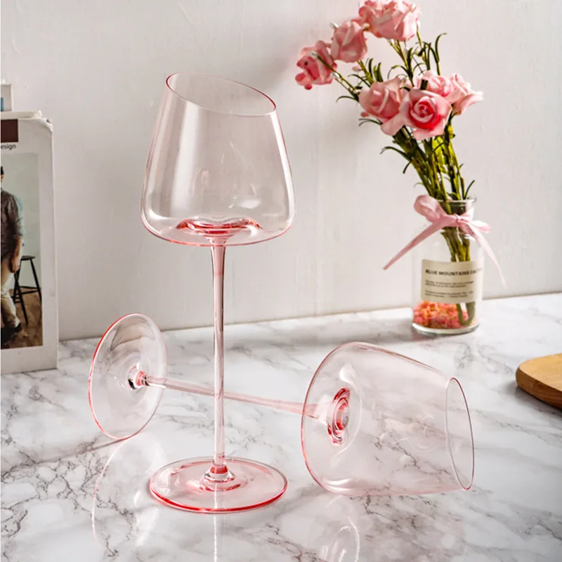 

Hand-blown Make Red Wine Glass Simple Glass Transparent Champagne Wine Household Large-bellied High-footed Cup Drinking Utensil