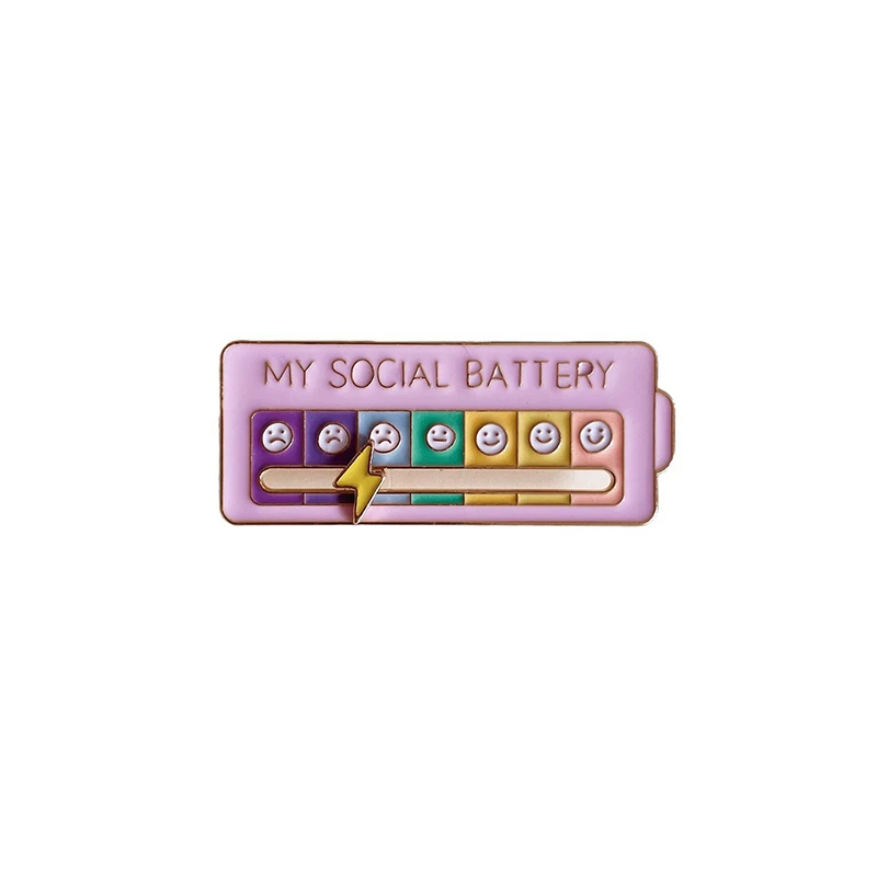 المزاج تحويل الطاقة بروش للنساء الرجال بلدي البطارية الاجتماعية شارة التعبير دبابيس دبابيس على الملابس #6