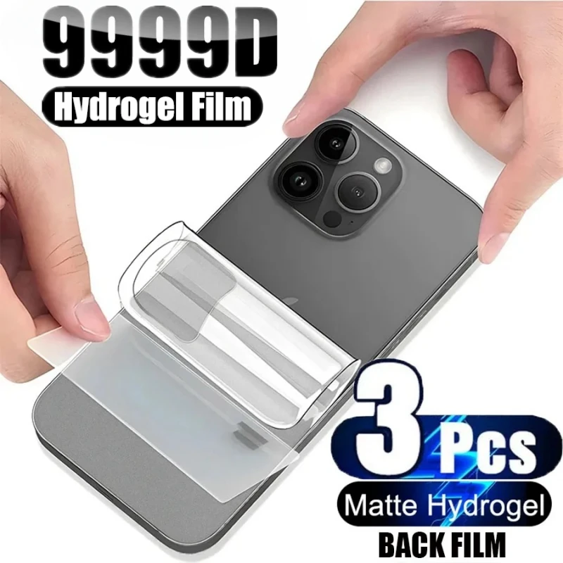 3PCS Back Hydrogel Film For iPhone 15 Pro Max 14Pro 13 Soft Matte Protective Film For iPhone 15Promax 14 13Pro Screen Protector