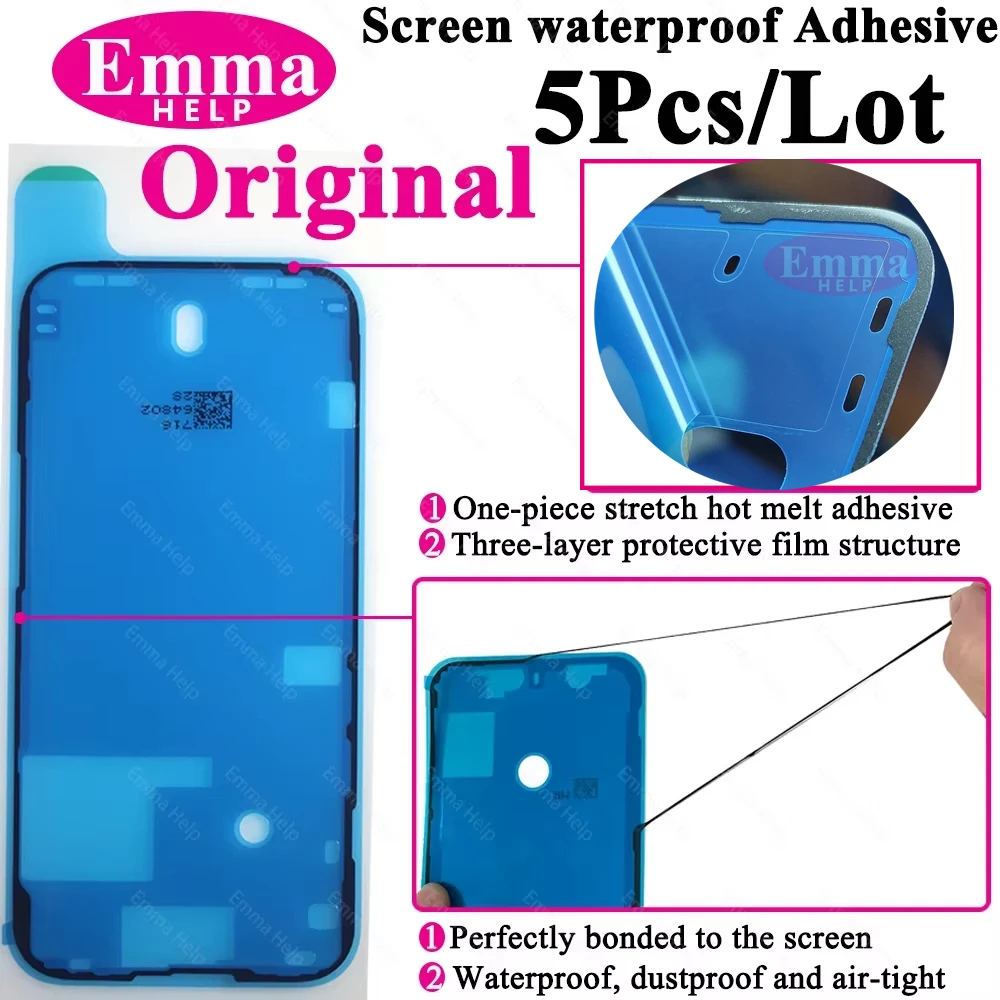 5 sztuk wodoodpornych naklejek na iPhone'a 13 12 11 Pro Max 14Plus 3M Klej do naprawy uszczelek ramki ekranu LCD Akcesoria do iPhone'a