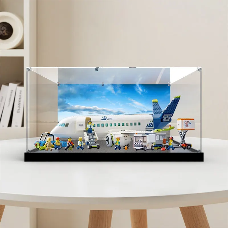 Suitable for LEGO 60367 passenger aircraft building block model assembly toy high-definition dust-proof acrylic display box
