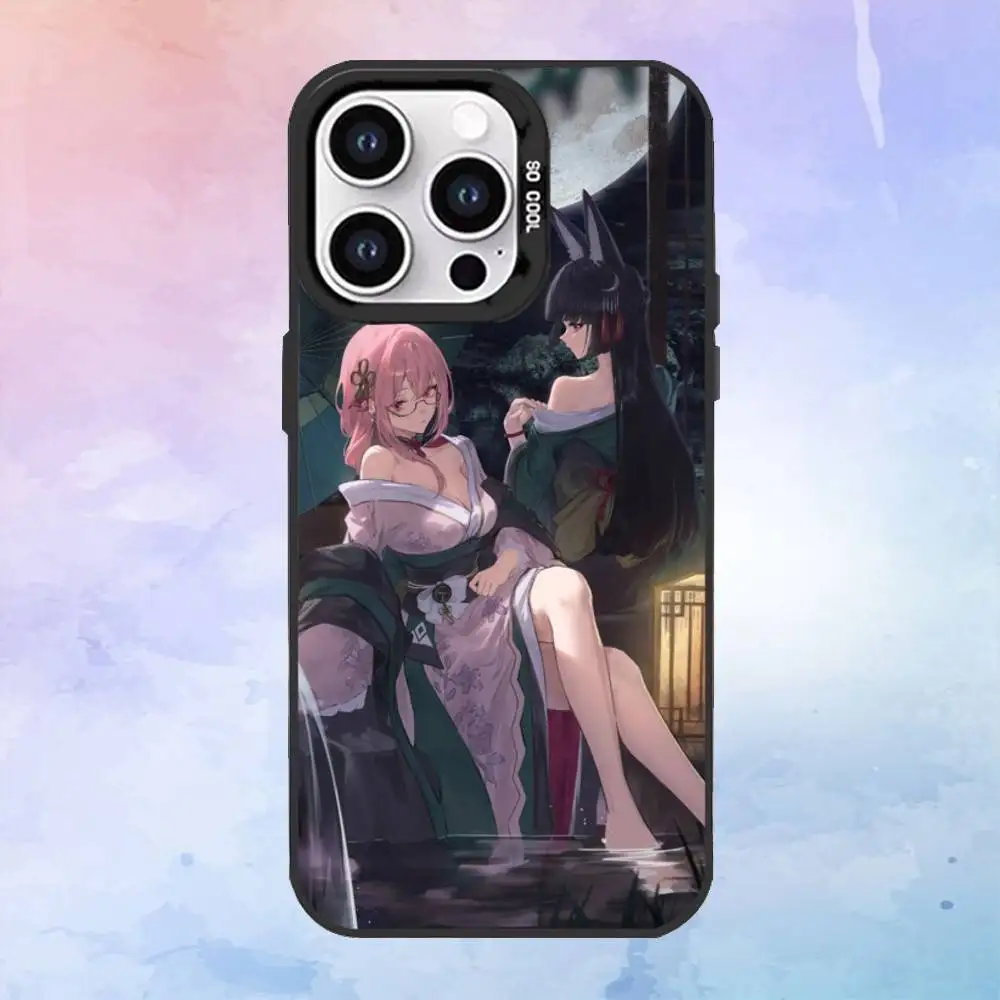 حافظة هاتف H-Hoshimi M-Miyabi ZZ لهاتف iPhone17,16,15,14,13,12,11 Plus، Pro Max غطاء مقاوم للصدمات باللون الأسود غير اللامع