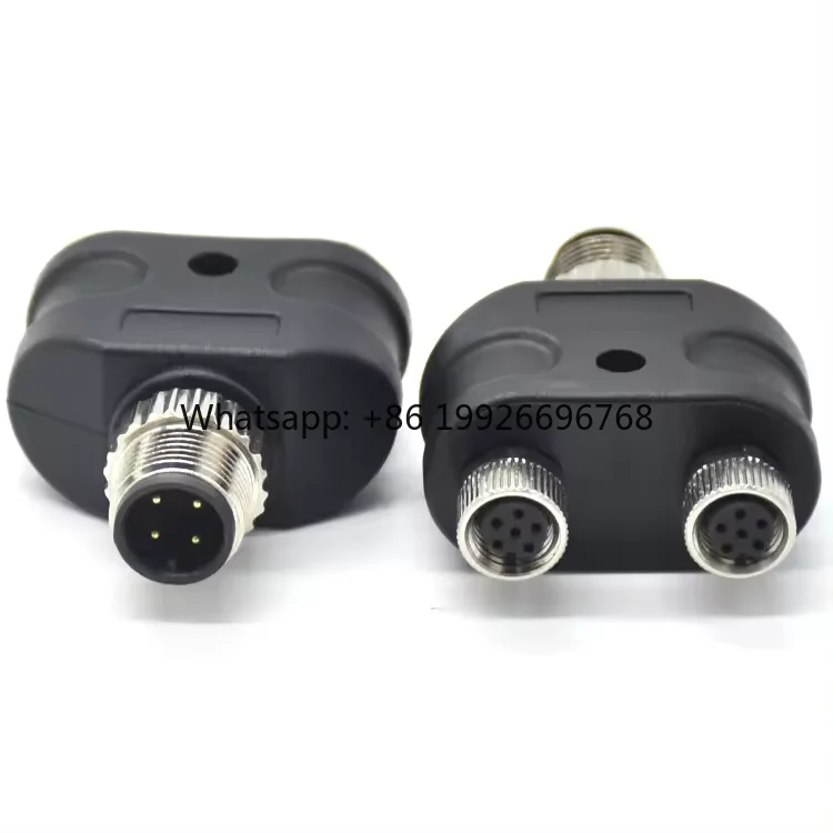 Substitute Parts Sensor M12 Connector 2-8 Pin a Coded Y-type Splitter Welding Cable Industrial IP67 Waterproof Male Female Plug