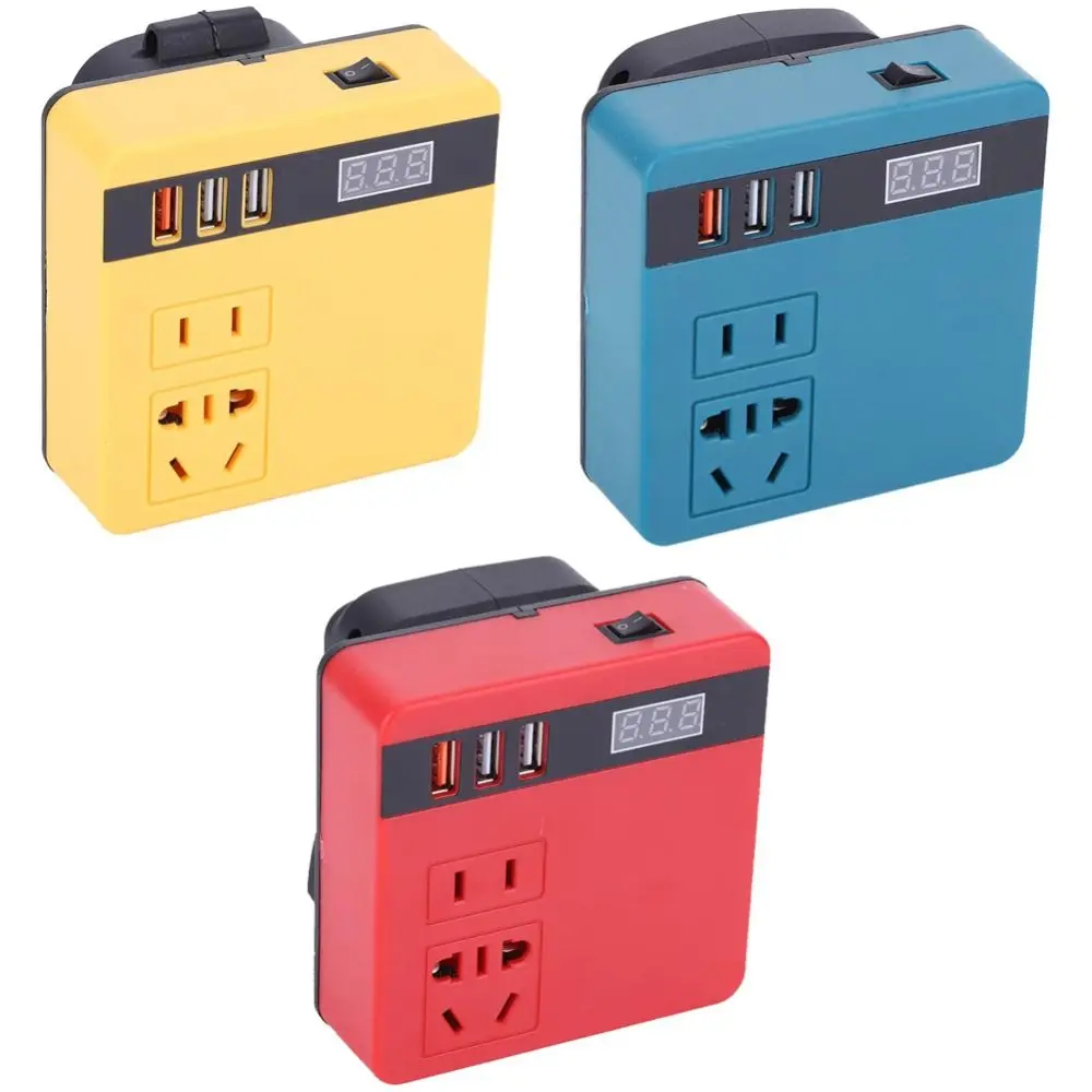 

DC 18V-21V To AC 220V DC To AC Power Inverter 120W Outdoors Power Station Generator Current Display Portable