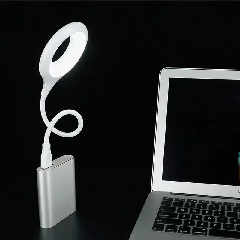 LED Desk Lamp Portable Night Light Lamp Freely Foldable Table Lamp USB LED Luminaria De Mesa Super Bright Ring Lights Non Strobe