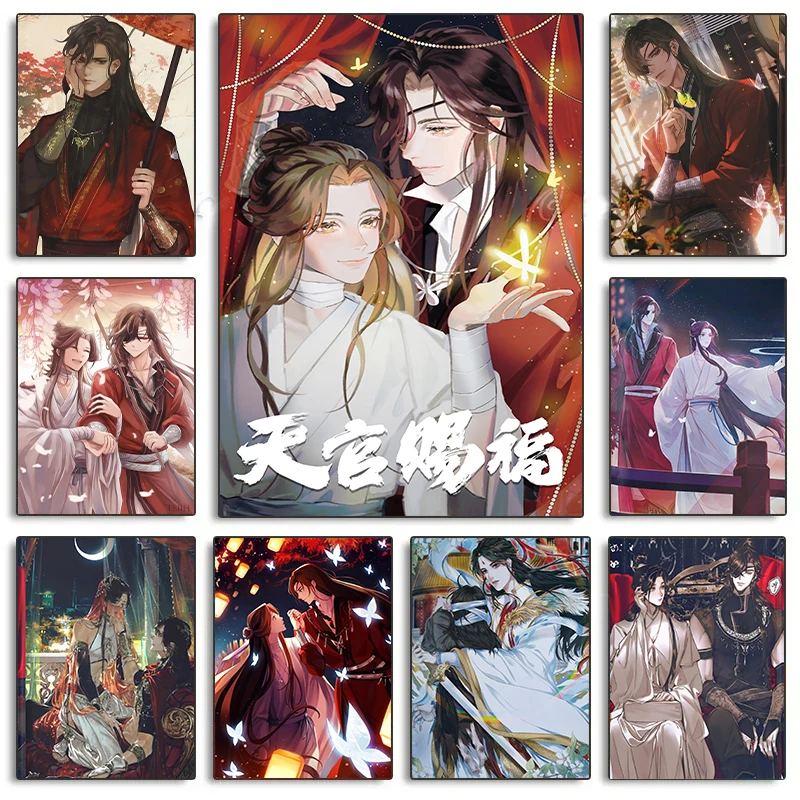 Hot Anime Tian Guan Ci Fu Posters H-Heaven-Officials-BlessingS Canvas Printing Wall Art Picture for Gaming Room Home Decor Gi