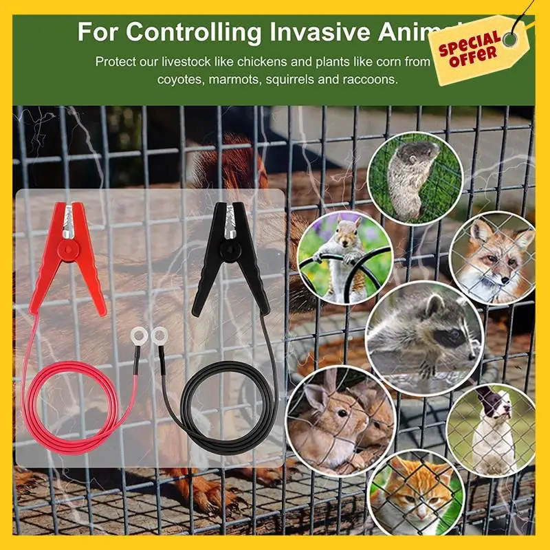 

Abcyelectric Fence Wire Connect The And Electric Fence Charger, Electric Fence, Electric Fence Lead Wire With Alligator Clip