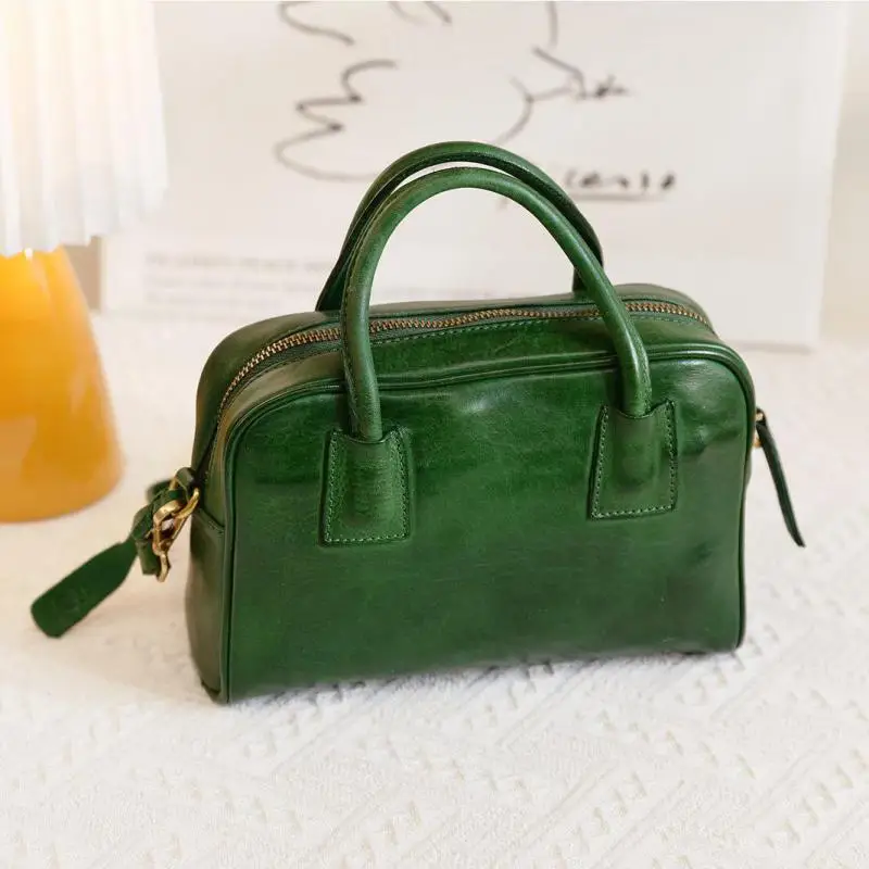 

weekend party handmade high quality genuine leather women's handbag fashion vintage real cow leather shoulder crossbody bag