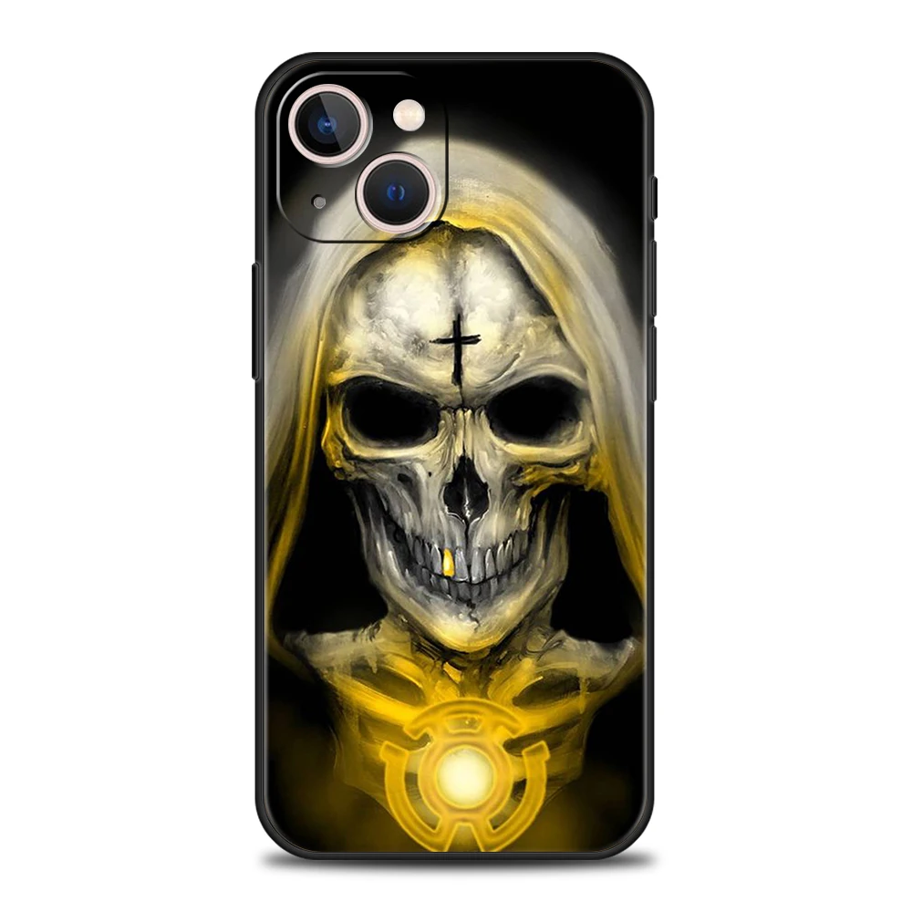 Grim Reaper Skull Skeleton Phone Case Cover for iPhone 16 15 14 13 12 Pro Max 11 7 8 Plus XR XS Max Shockproof Silicone Soft Bag