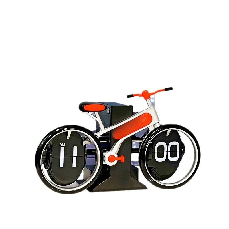 

High-end bicycle seat clock creative automatic page turning clock living room ornament home watch machinery gift for boyfriend