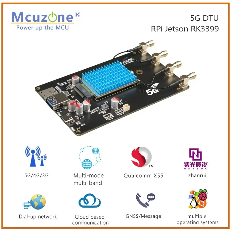 (model: MR5U3) 5G DTU Raspberry Pi Jetson RK3399 RM500Q-GL FM150  RM500U-CN  FM650-CN  SSH  Openwrt Ubuntu centos