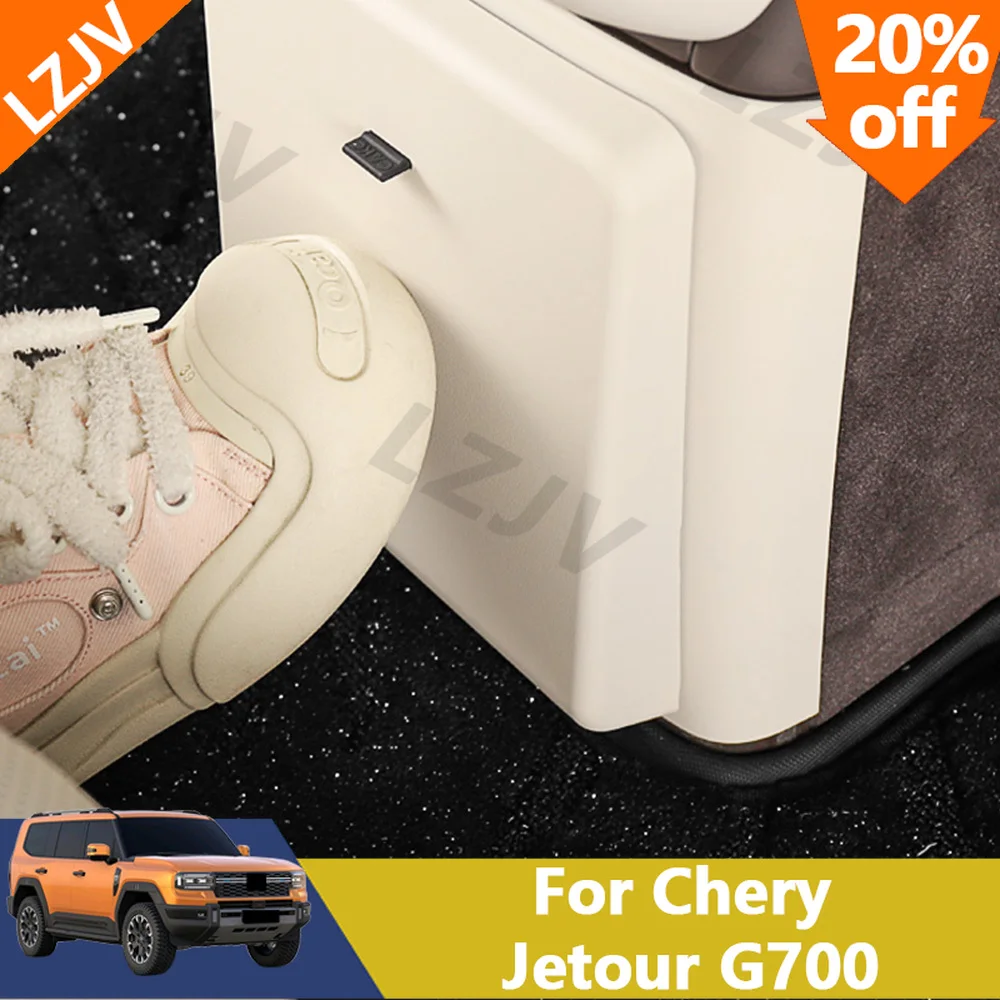 NEW For Denza N9 Rear Refrigerator Anti Kick Pad Car Accessories Multifunctional Garbage Bag Storage Box With Built-in LED Light