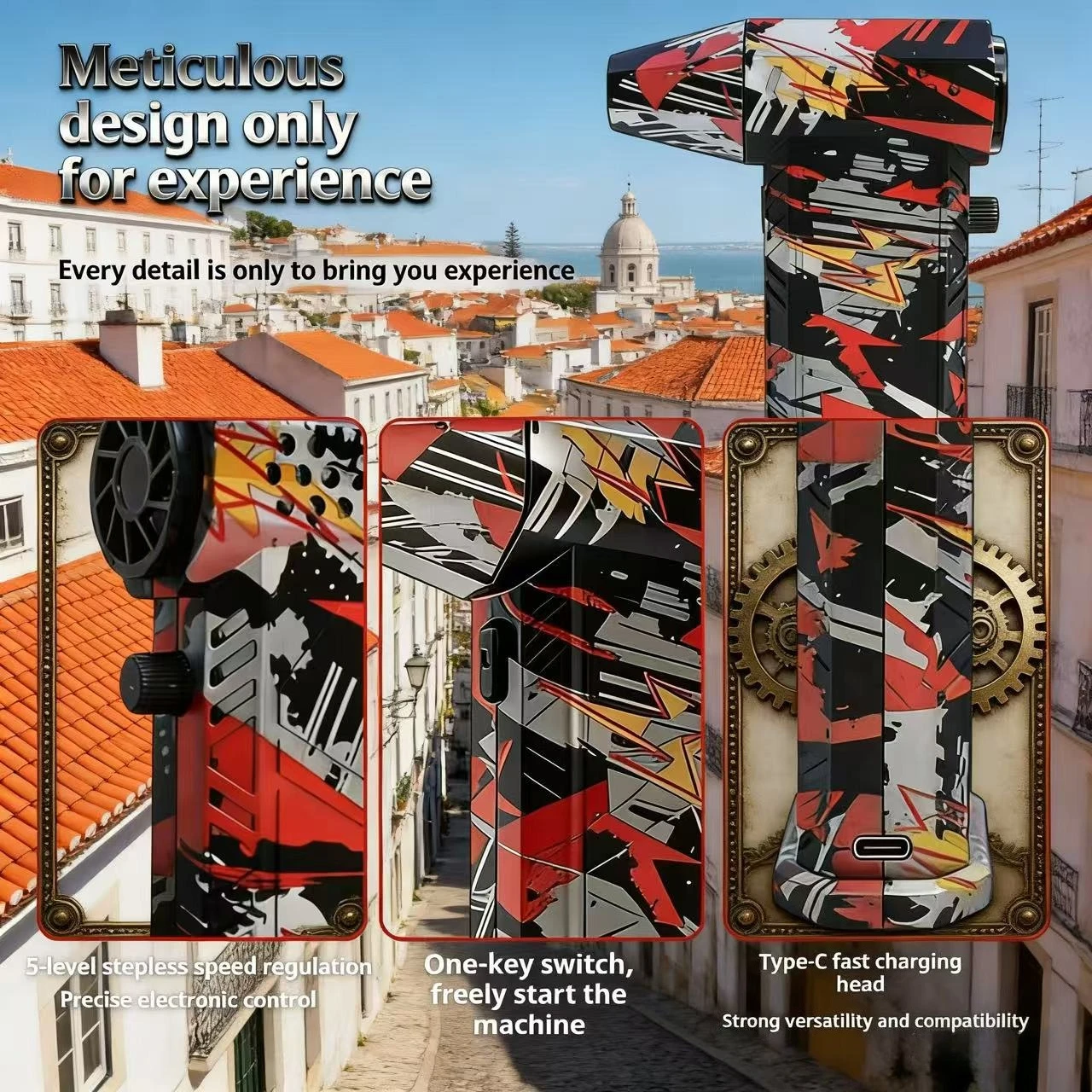 

500000RPM Turbo Jet Blower Vacuum X9 High Speed Air Blower Wireless Compressed Air Duster Portable Turbo Fan Jet Dust Blowing