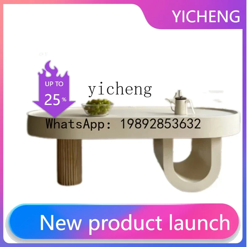 

X8 Cream Style Solid Wood Living Room Coffee Table Silent Creative Design Simple Modern Balcony Small Table