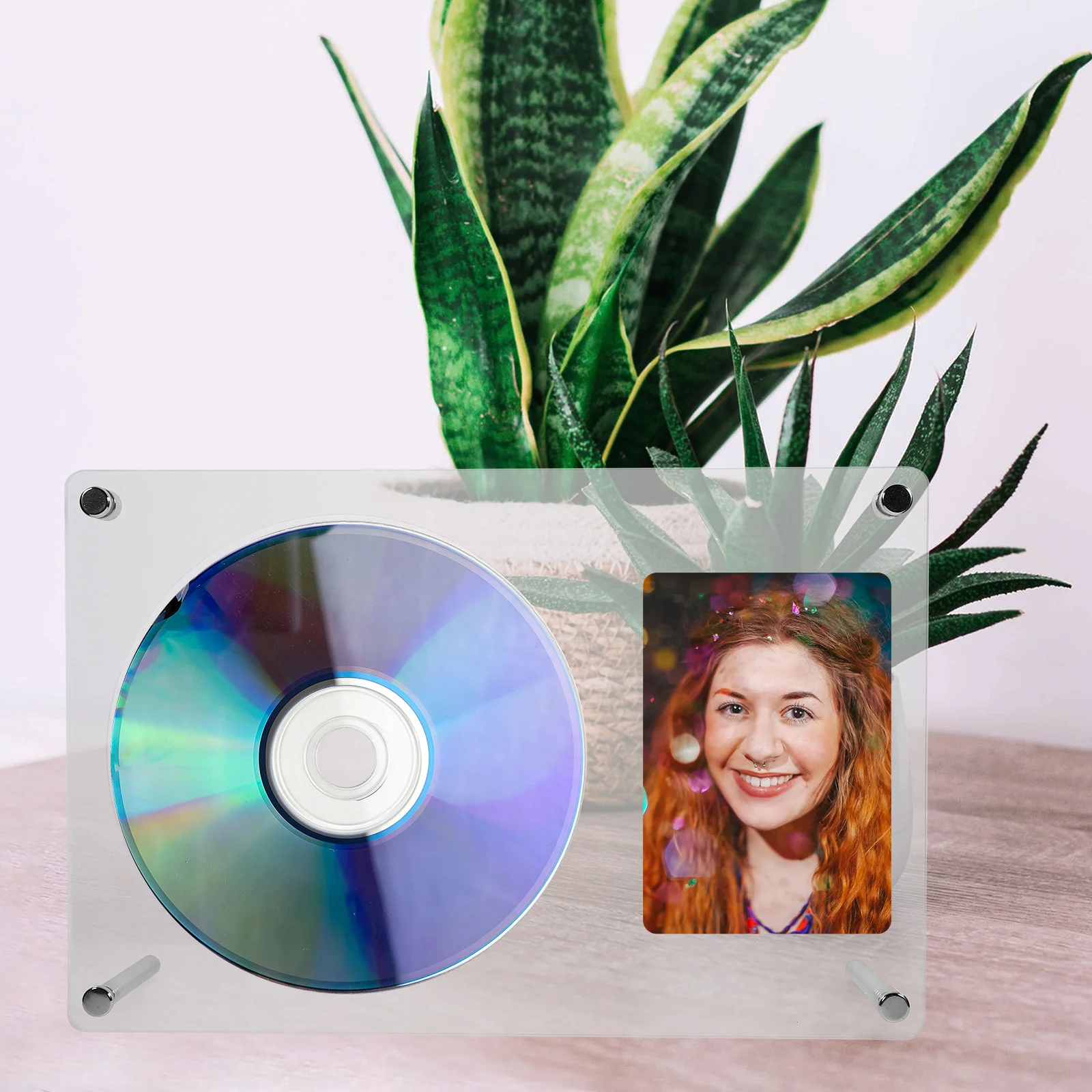 Acrylic CD Stand Rack Transparent Record Display Holder Decorative Album Collection Bedroom Living Room Tabletop Fine Craft