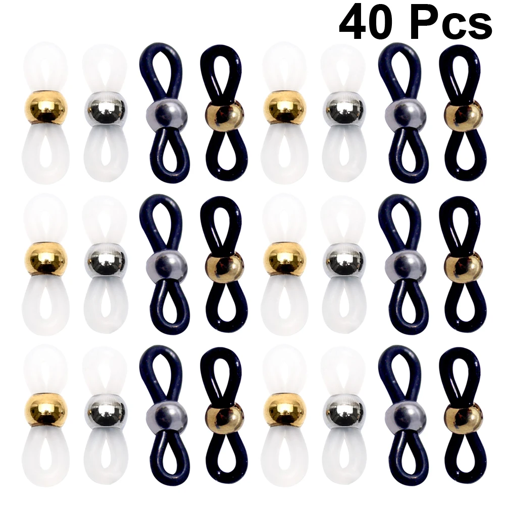 

40Pcs Eyeglasses Chain Accessory Strong Flexible Silicone Ring Anti-Slip Design for Eyeglass Legs Customizable Fit Eyewear
