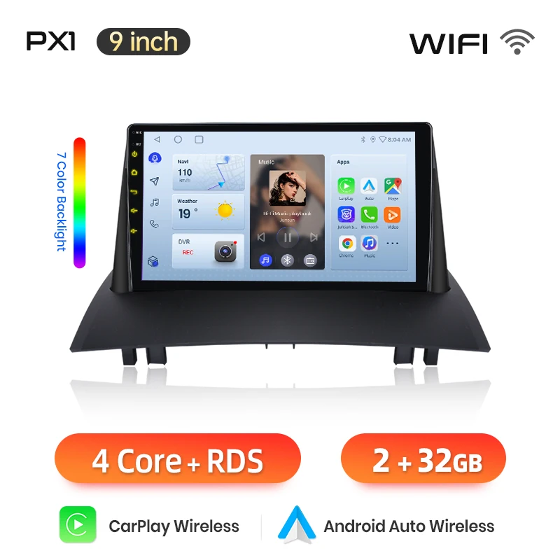 AWESAFE Draadloze CarPlay Android Auto Radio voor Renault Megane 2 2002-2009 GPS Navigatie Plug and Play RDS DSP CAN-BUS Retentie 2din