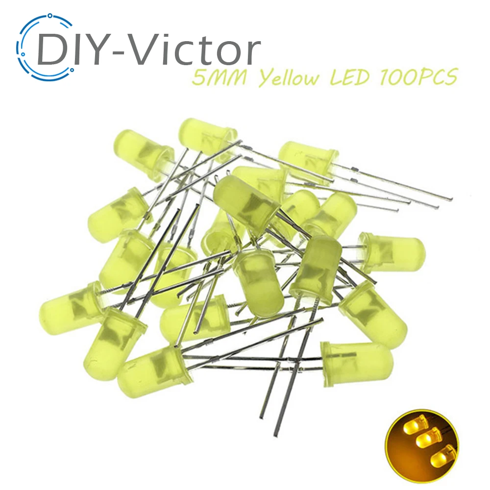 5Colors*20PCS=100PCS / 1Color=100pcs F3 F5 3MM 5MM LED Diode Light Assorted Kit Green Blue White Yellow Red COMPONENT DIY kit