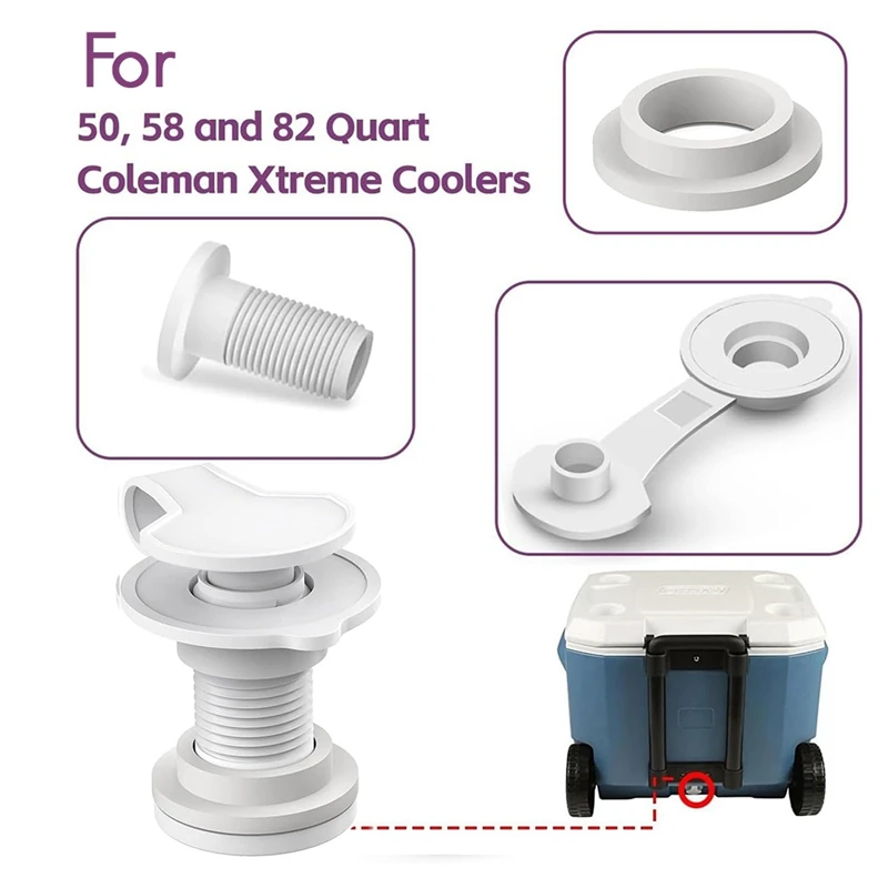 ABRU-Cooler Drain Plug Cooler Plug Replacement Triple Snap Drain Plug Cooler Plug Assembly For Coolers