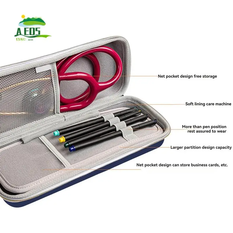 

AED5-Multifunctional Stethoscope Storage Bag Portable Empty Non-Woven First Kit Household Hard Shell Storage Box