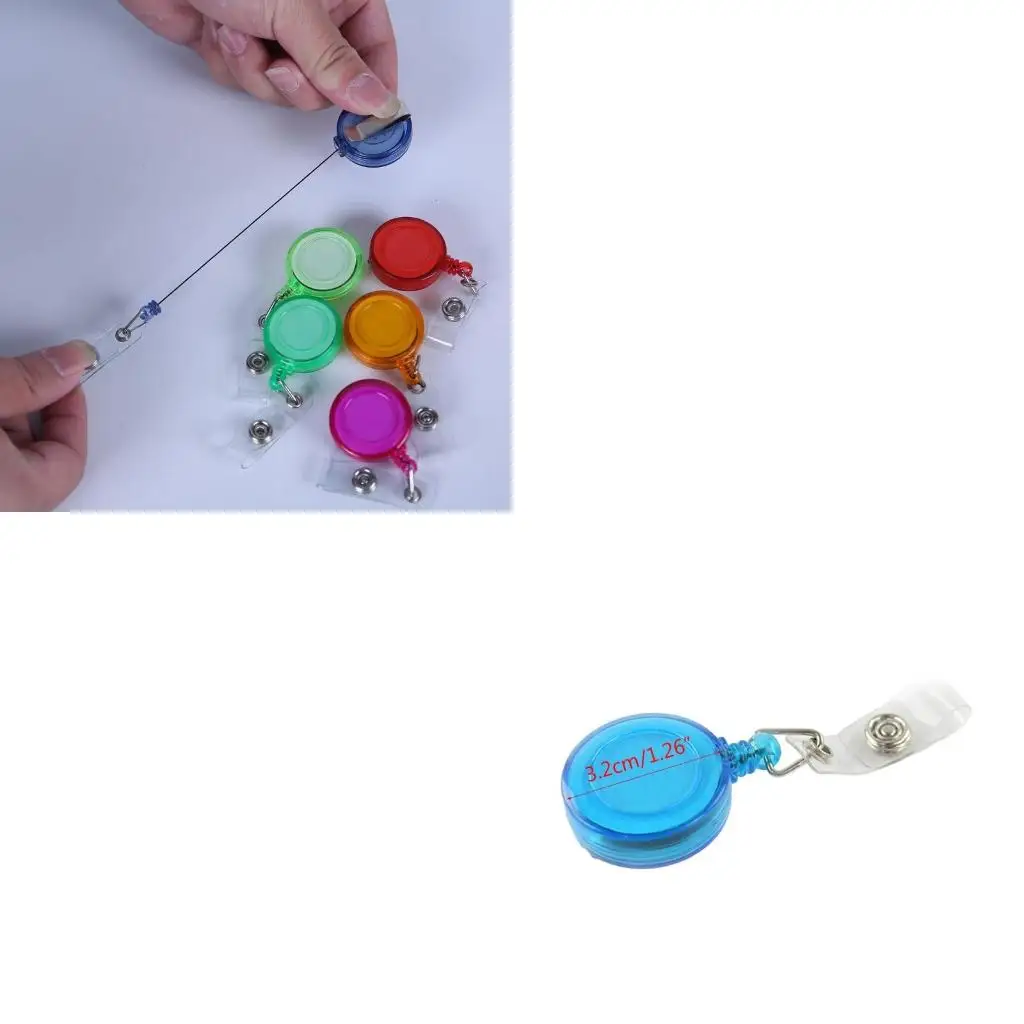 

Creative Colored Retractable Badge Holder with Flexible Belt Clip Random Col