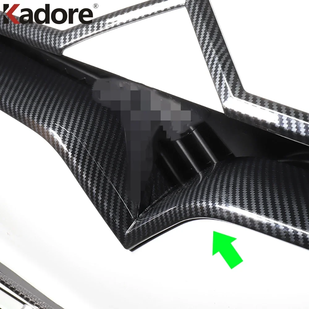 Per Tesla Model X 2016 2017 2018 2019-2021 Griglia anteriore in fibra di carbonio Griglia modanatura Copertura Trim Adesivi Contorno Accessori auto