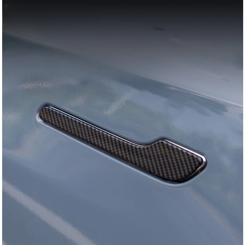 For Tesla Model 3 Y Door Handle Sticker Carbon Fiber Door Protector Wrap Cover Paste ABS New Model3 Highland 2024 Accessories