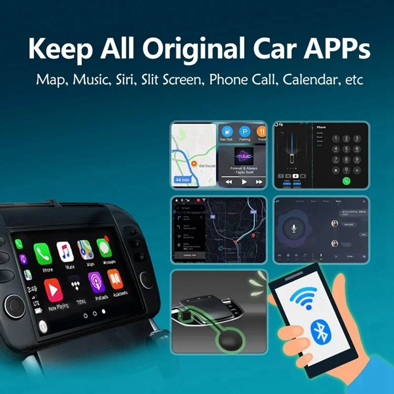 Беспроводной адаптер Carplay 2 в 1, USB-ключ, проводной Android Auto AI Box, автомобильный медиаплеер, адаптер Bluetooth с автоматическим подключением