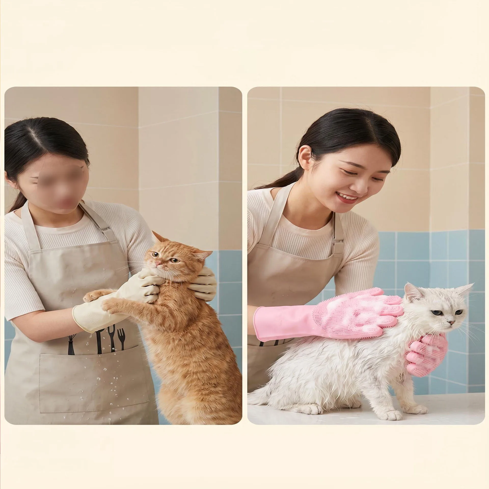 Guante quita pelo para gatos y perros: masaje en la ducha - imagen 5