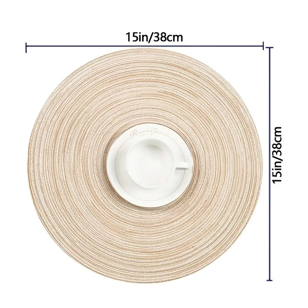 1/3/6pcs Boho Style Braided Cotton Placemats, Washable Round Table Pads, Durable Dining Mats for Home Kitchen Restaurant Use YMY