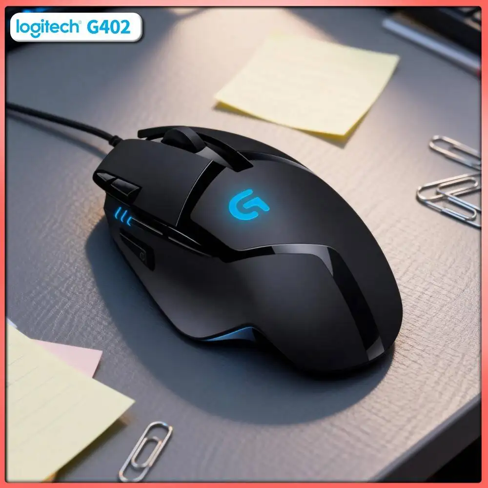 Logitech G402 Gaming Mouse Delta Zero Optical Sensor 32-Bit Processor Anti-Slip Grips for Extended Gaming