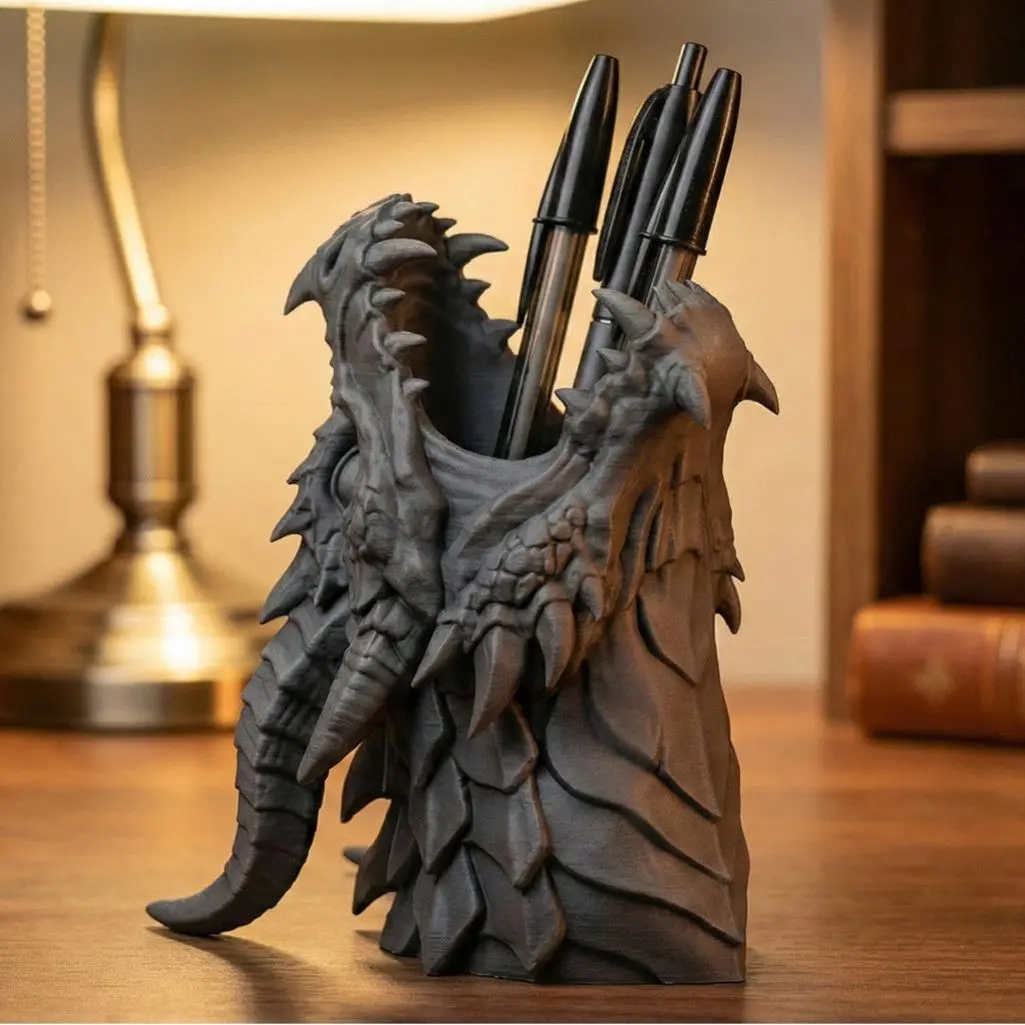 3D Gothic Dragon Head Storage Holder Multi-Functional Pen Storage Box Office Room Home Decoration Accessories Practical Gift