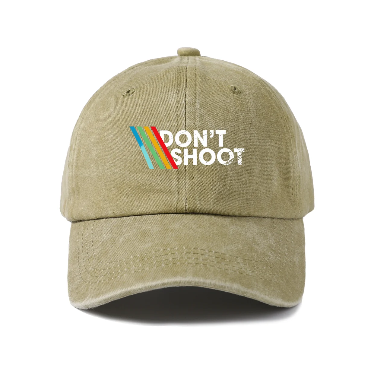Do Not Shoot Racing Stripes Graphic Vintage Washed Baseball Cap, Adjustable Unisex Dad Hat, Casual Gift