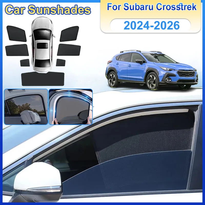

Для Subaru Crosstrek GU 2024-2026: Магнитные солнцезащитные шторки на окна, сетчатые анти-УФ козырьки, защита от солнца, автомобильные аксессуары