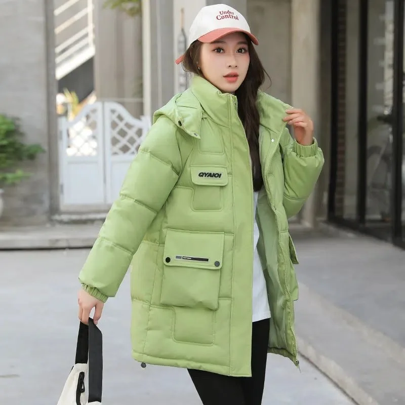 

Winter Jacket 2022 New Women's Parkas Cotton Coat Female Bread Coat Long Jacket Loose Hooded Lady Warm Thicken Parka Outwear