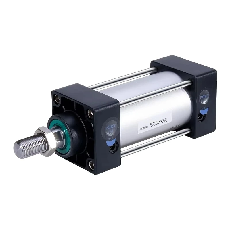 SC80 Series Standard Pneumatic Cylinder, Aluminum Alloy Double‑Action Air Cylinder, Stroke: 25/50/75/100/125/150mm
