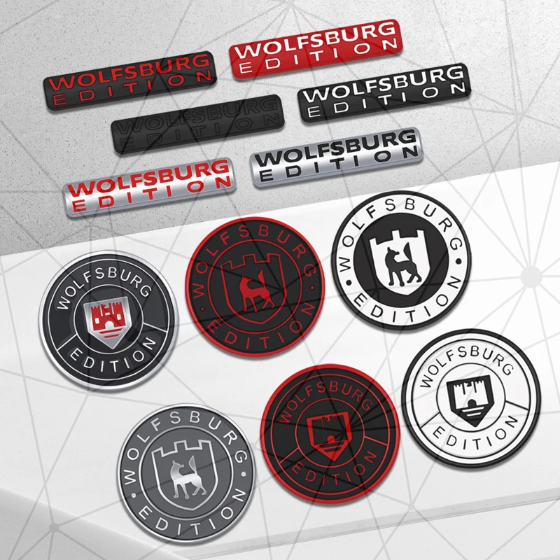 3D Auto Metal Wolfsburg Edition Grille Badge Car Rear Trunk Emblem Sticker Decor For Golf Polo Scirocco Jetta Passat R32 MK7 MK8