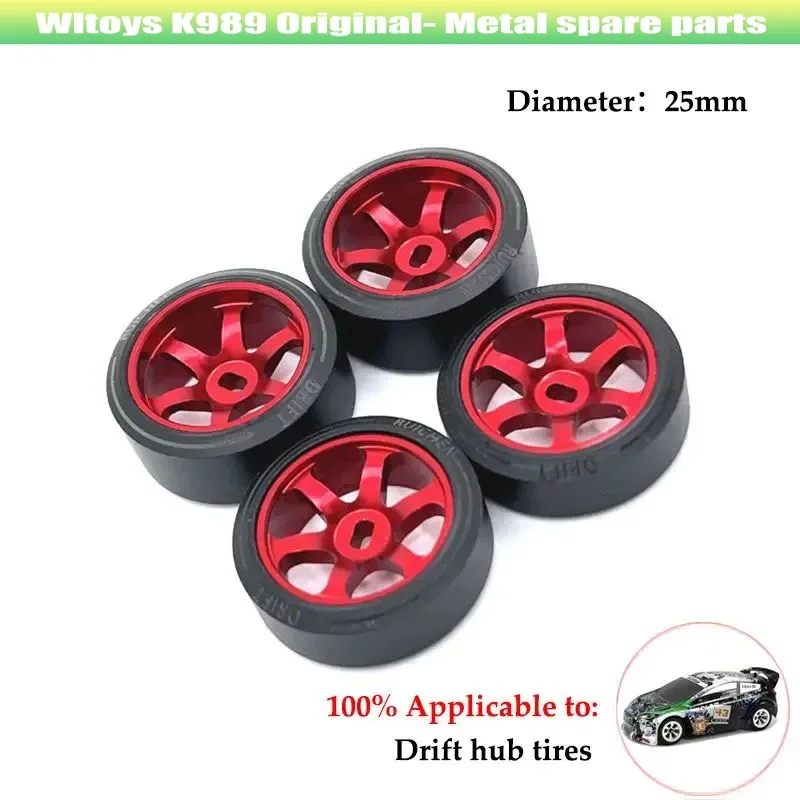 Durable RC Car Rims Tires and Wheels for Wltoys 284131 K969 K979 K989 P929 1/28 Upgrade Parts Replacement Off-Road Accessories