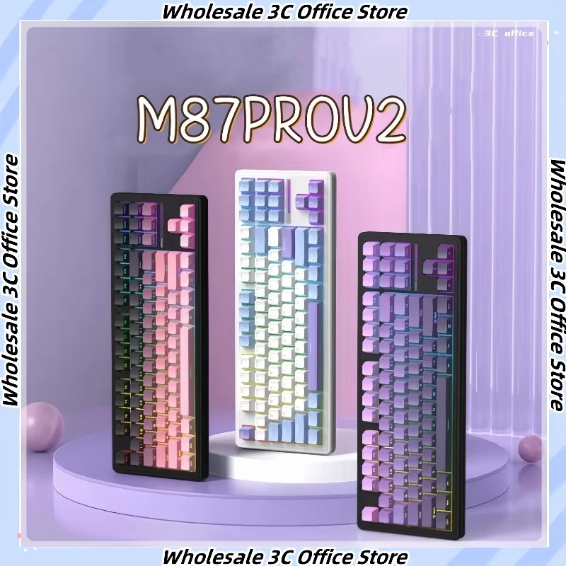 

Technology M87prov2 Customized Mechanical Keyboard 87 Keys 3-Mode Hot-Swapable Ergonomic Esports Gaming Keyboard