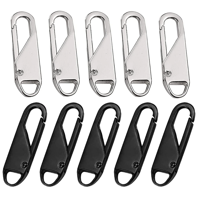 Fermeture à glissière de rechange en métal, onglets métalliques pour la réparation de fermeture éclair, vêtements, bagages, valise, sac à dos, bricolage, 10 pièces