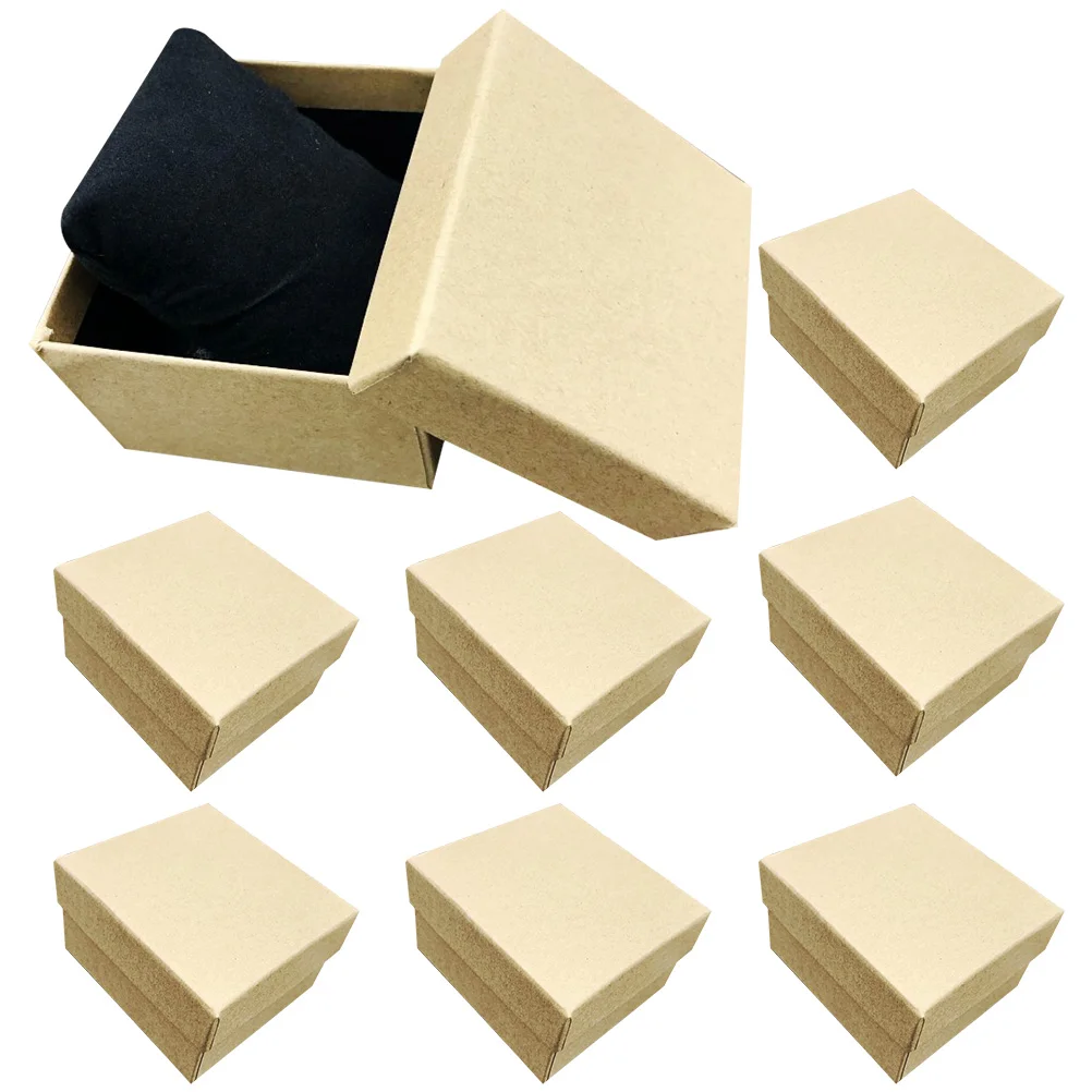 8 Pcs Dresser Drawer Organizer Kraft Paper Watch Box Gift Boxes Travel Case Jewelry Basket Cotton