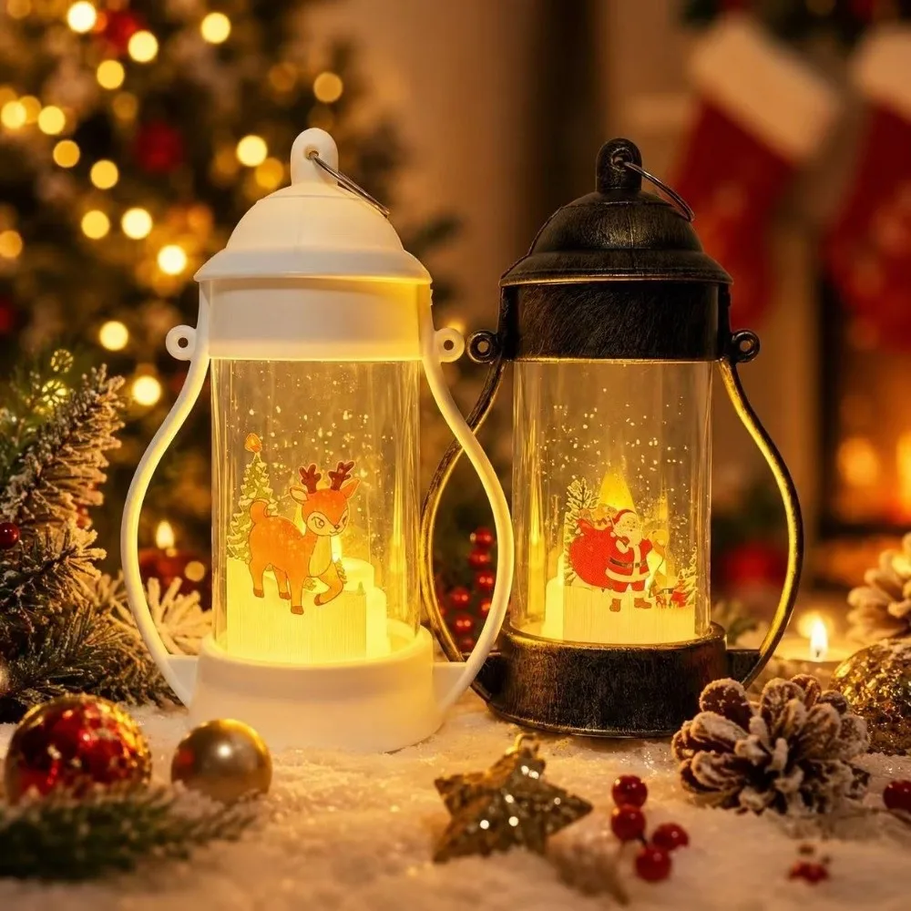 Creative Santa Claus Christmas Lantern Durable Glowing Christmas Wind Lamp Elk Atmosphere Desktop Christmas Lamp Party