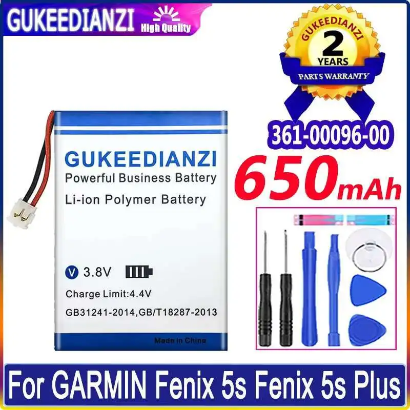 

Прочный аккумулятор Gps емкостью 650 мАч для Garmin Fenix 5S Plus 361-00096-00 высокой емкости