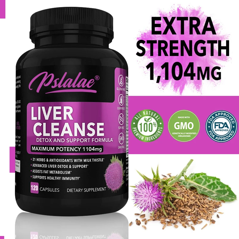 

Liver Cleanse Detox Supplement - Contains Artichoke, Berberine, Turmeric, Aid Gallbladder Care Formula & Milk Thistle Dandelion